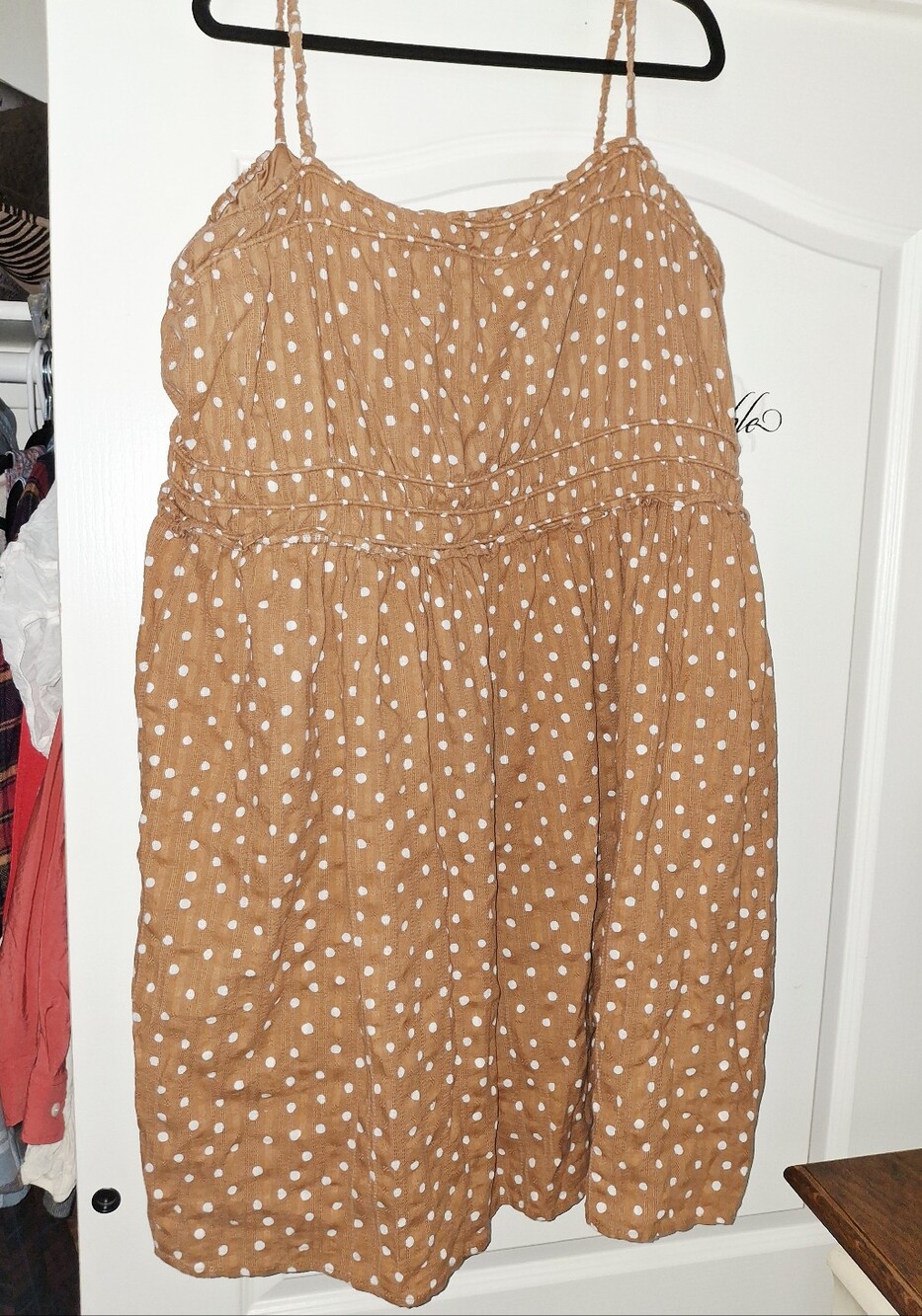 Maurices  Polka Dot Brown Sundress with Spaghetti Straps Mini Rockabilly